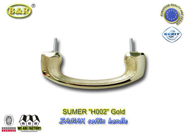 Il bullone europeo di colore 17.5*6.3cm dell'oro delle maniglie H002 della bara di Zamak di stile installa l'hardware della bara del metallo