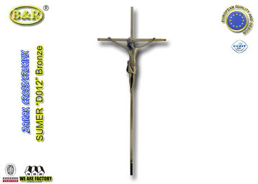 Riferimento di dimensione 45*18cm nessuna decorazione cattolica della bara dell'incrocio e della croce di colore del bronzo dell'oggetto d'antiquariato D012