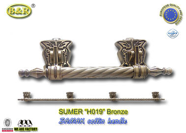 maniglie della bara del metallo del amak della barra H019 della bara del metallo con Antivari d'acciaio colore del bronzo dell'oggetto d'antiquariato di 9,5 x di 30 cm