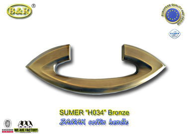 i prodotti funerei di dimensione H034 di 24*8.5cm per la maniglia della bara dello zamak del metallo dalla placcatura elettronica bronzano il colore