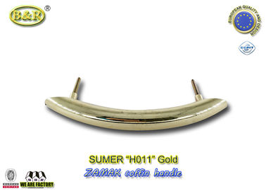 La bara professionale del metallo tratta il colore dell'oro di dimensione 24.5*5.5 cm degli accessori H011 della bara dello zamak