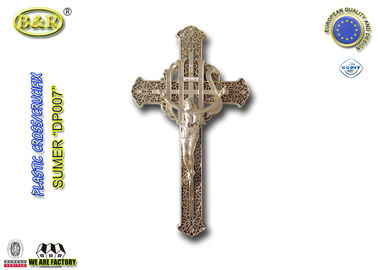 Cristos di crucifijos y di plasticos funerei dell'incrocio e della croce DP007 30cm*17cm di colore dorato di plastica