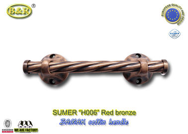 La bara lucidata del metallo di Zamak tratta le dimensioni 25,5 x 6,5 cm di colore del bronzo di rosso H006